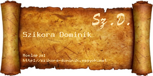Szikora Dominik névjegykártya
